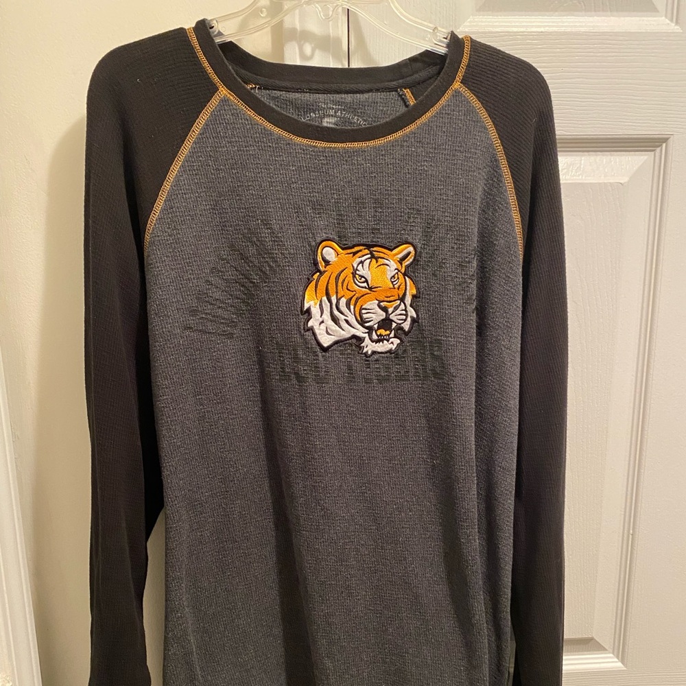 LSU Tigers Gray & Black stitched Unisex Retro style Authentic long sweater